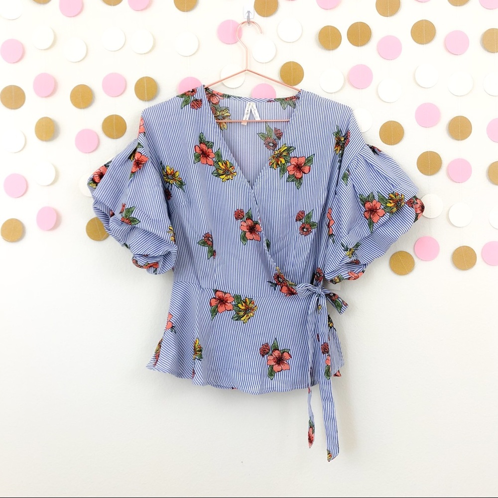 Moon Orchid Petite Peplum Wrap Top